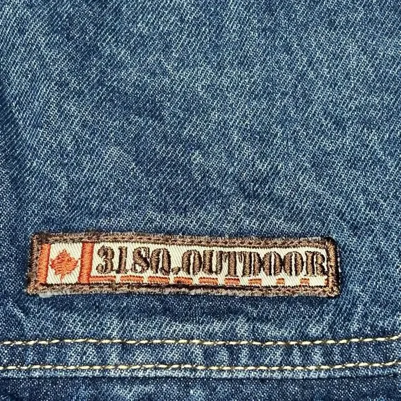 Atlas For Men Dark Blue Wash Denim Jacket Outdoors Patches Embroidered Size 4XL - Picture 3 of 14